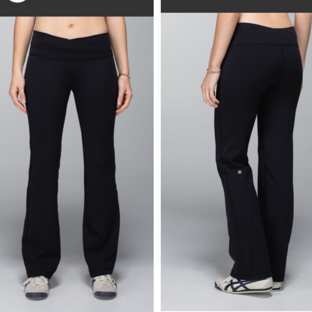 Lululemon Astro Pant Tall Mid Rise Flare Pants Full-On Luon Stretch Wide Band 8